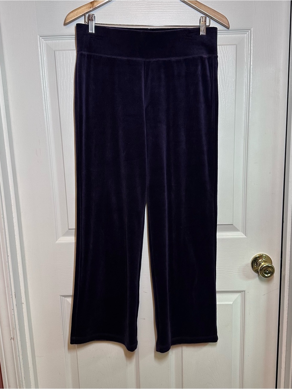 NWT Talbots Velour Pull On Lounge Pants Size Petite Small Purple Stretch